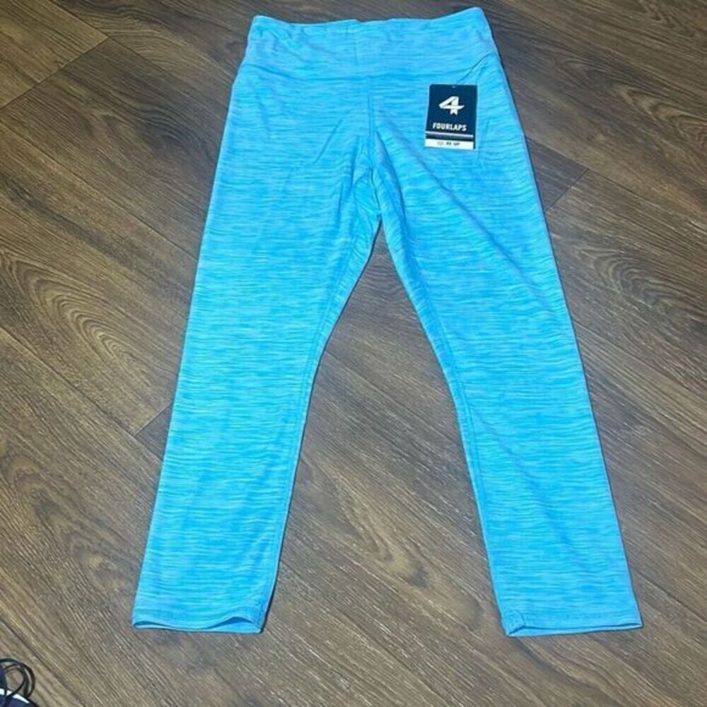 NWT FourLaps Womens River Blue Space Dye Arc Compression Leggings Size Small